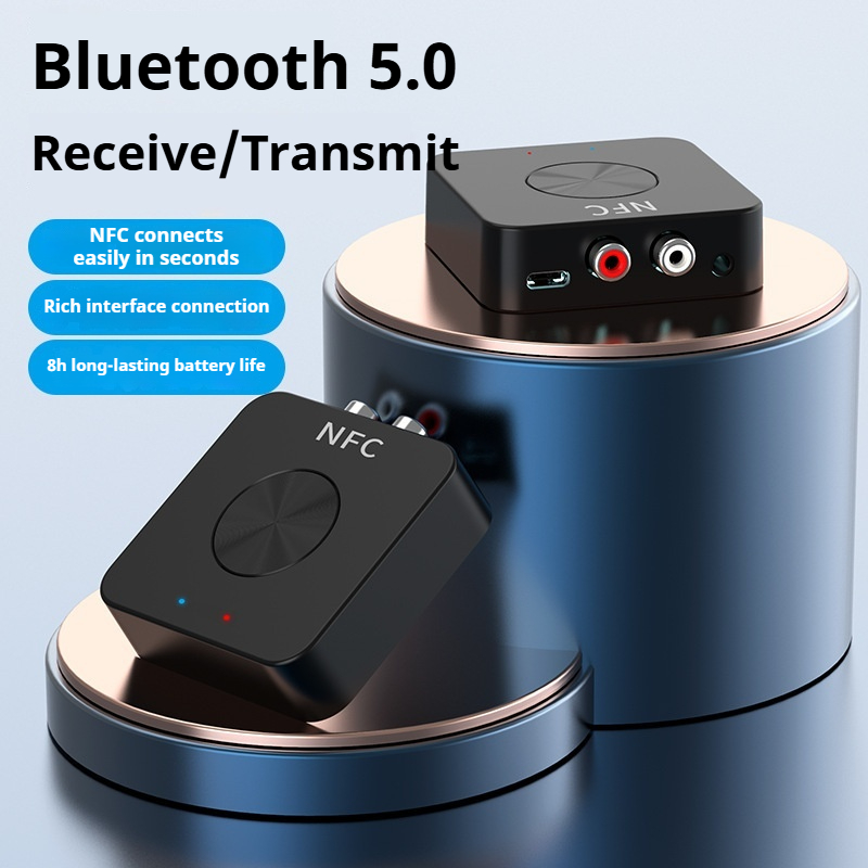 Adaptador de audio Bluetooth 5.0 inalámbrico ‌ Transceptor de doble banda para amplificador/PC/TV/auriculares/audio del coche