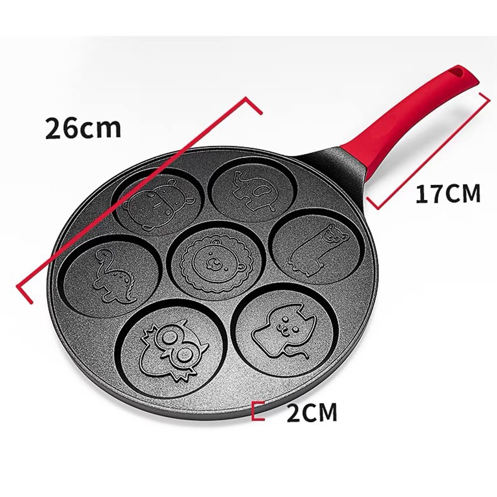 7-- håls frukost stekpanna non-stick våfflor maker omelett ägg mögel skinka pannkaka grill köksredskap köksredskap
