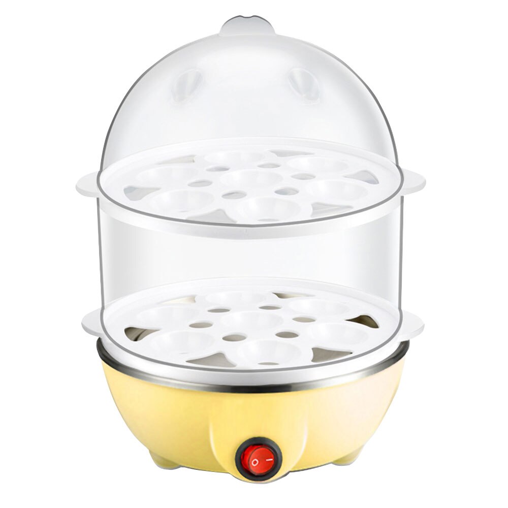 Electric Egg Steamer Double-Deck 220V Steel Home Pot Eggs Cooking Tools: Yellow