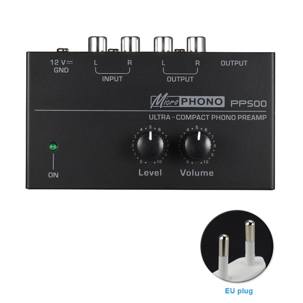 Préamplificateur PP500 avec commandes de Volume à domicile de niveau platine stéréo électronique Interface phonographique de préampli Phono Ultra compacte: EU