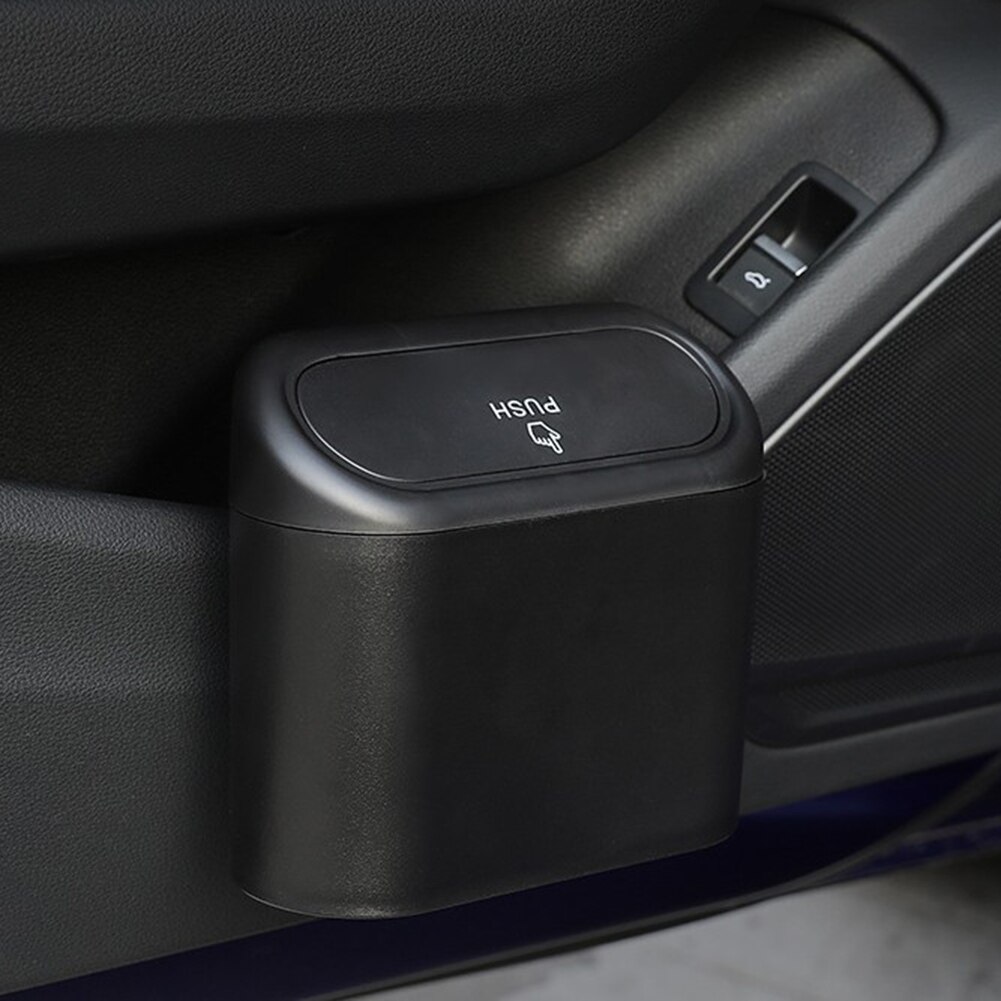 Cubo de basura Universal para coche, contenedor de basura con tapa abatible, organizador Interior, almacenamiento automático, contenedor de basura, accesorios