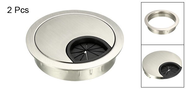 uxcell 2pcs Cable Hole Cover 50-80mm Zinc Alloy Desk Grommet for Wire Organizer Bright Silver/Black/Bronze/Sliver/Red Bronze: Brushed Silver 53mm