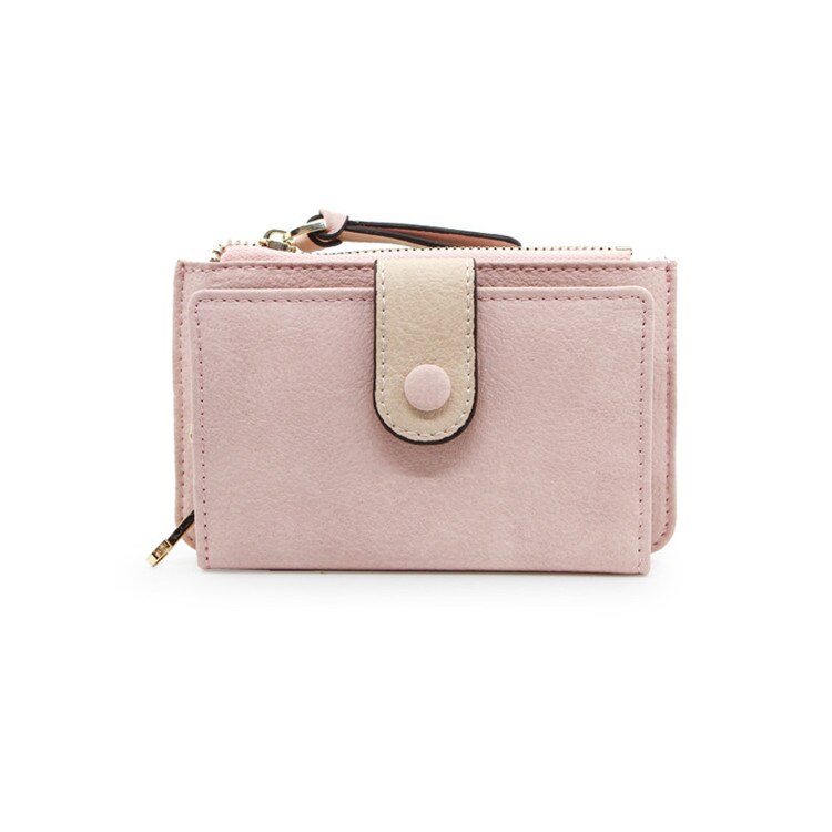 Læder nøgle pung kvinder bil nøgle pung multifunktion mønt pung clutch pung simpel kortholder nøgle taske: Lyserød