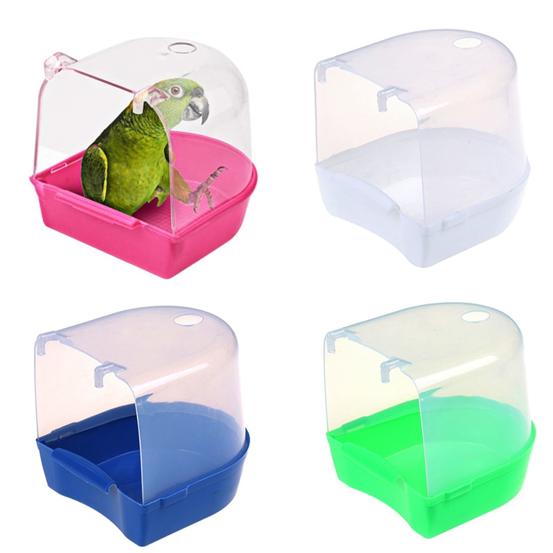 Cubo de baño para loros, caja de ducha para bañera, accesorio para, periquito Canario