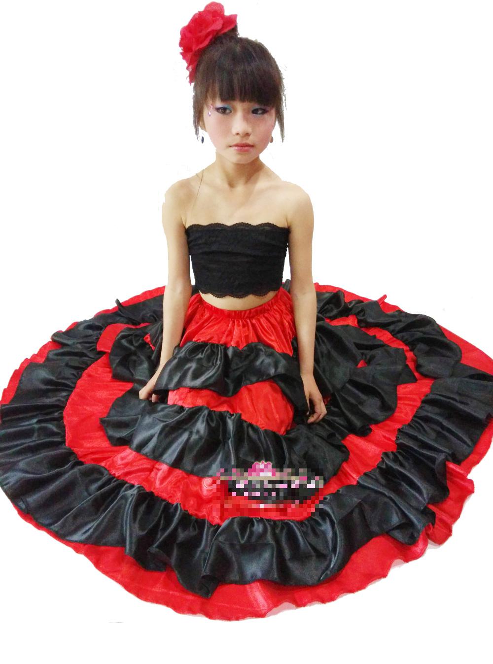 Kid's Flamenco Dance Dress Girl Flamenco Dresses Spanish Paso Doble Dance Costume For Girl Samba Ballroom Dresses