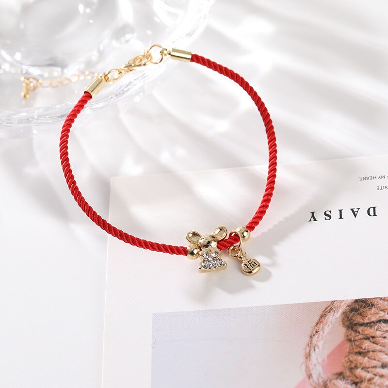 Popular Girl Bracelet Bracelet Wild Temperament Year Red Zodiac Year Of The Rat Transit Blessing Bracelet