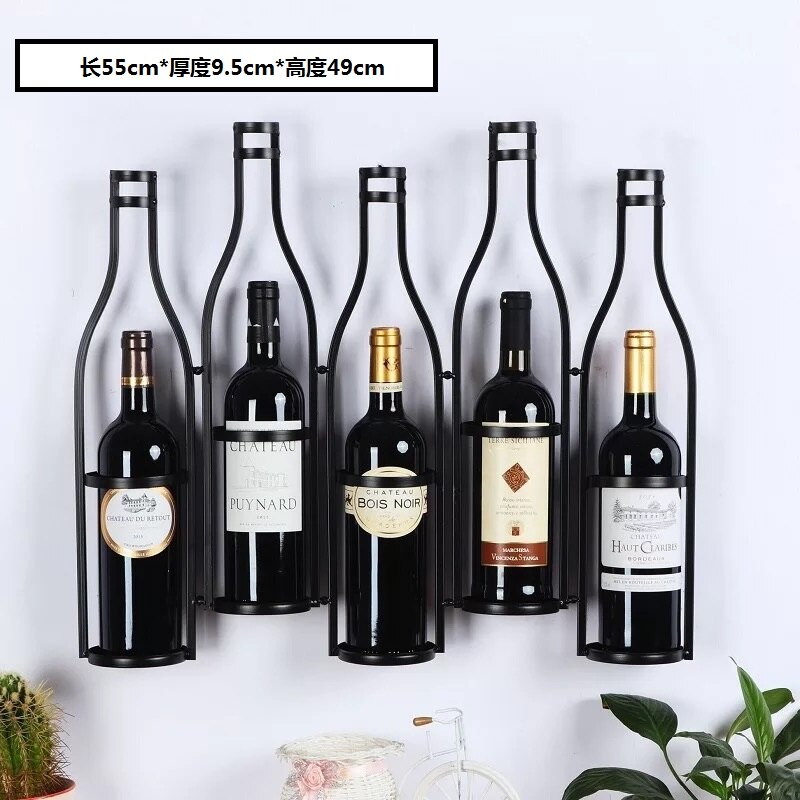 Europese Stijl Rode Wijnrek Muur Opknoping Woonkamer Eetkamer Bar Wijnkast Wijn Fles Houder Metalen Wijn rack Muur: excluding Wine