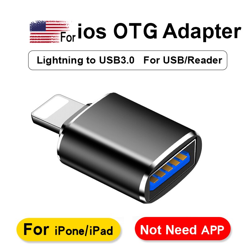 OTG Card Reader to Camera Adapter 3.0 for Lightning USB Cable Converter Electric Piano MIDI Keyboard for iphone 7 8 ios 13 ipad: ip13-Black