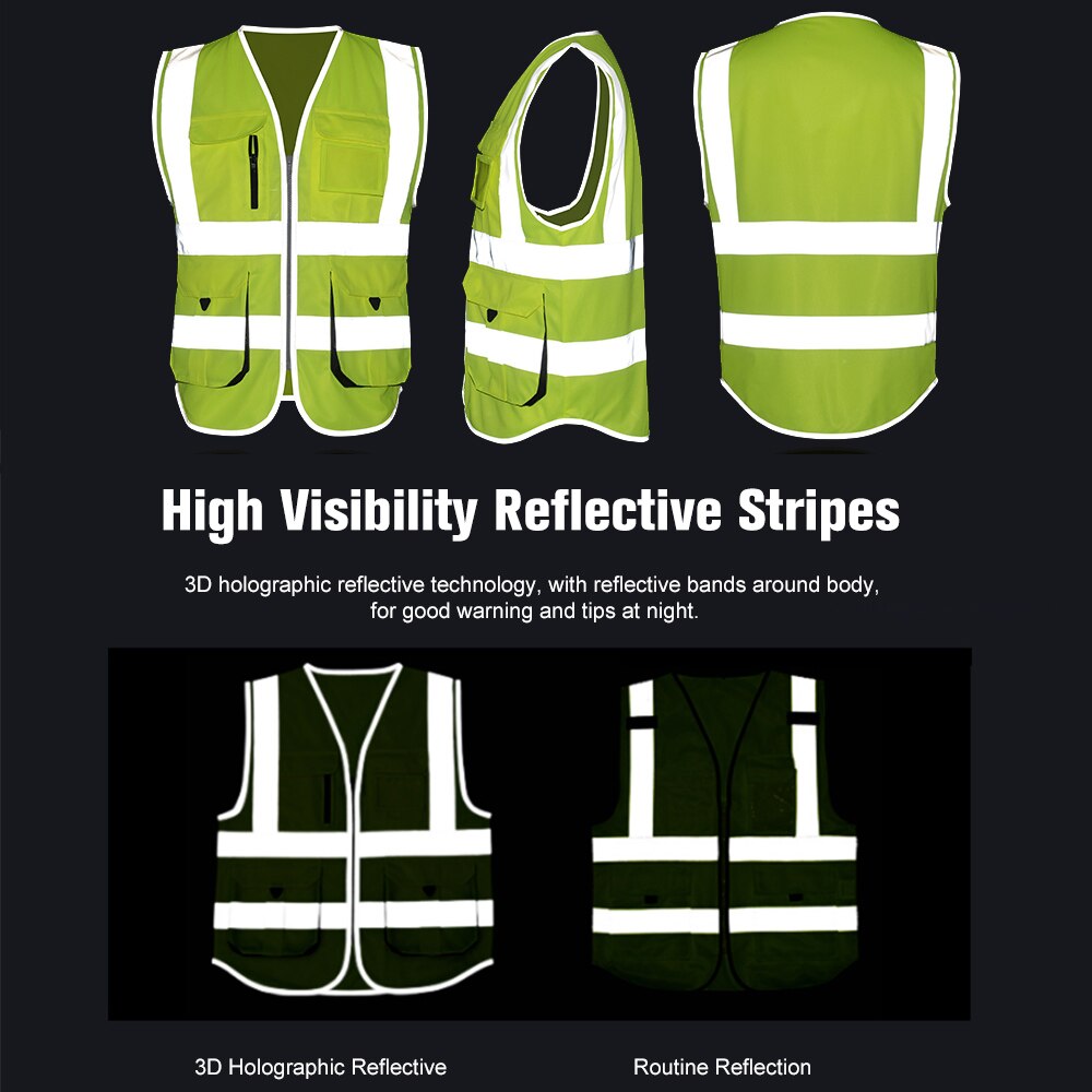 Gilet de sécurité réfléchissant haute visibilité | Vêtements de travail de sécurité, moto de jour, moto