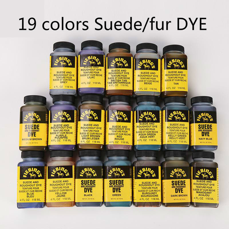 19 farver 118ml usa importeret ruskind pels farvestof farvestof farvestof pigmenter diy håndlavet læder farve skiftende sko taske