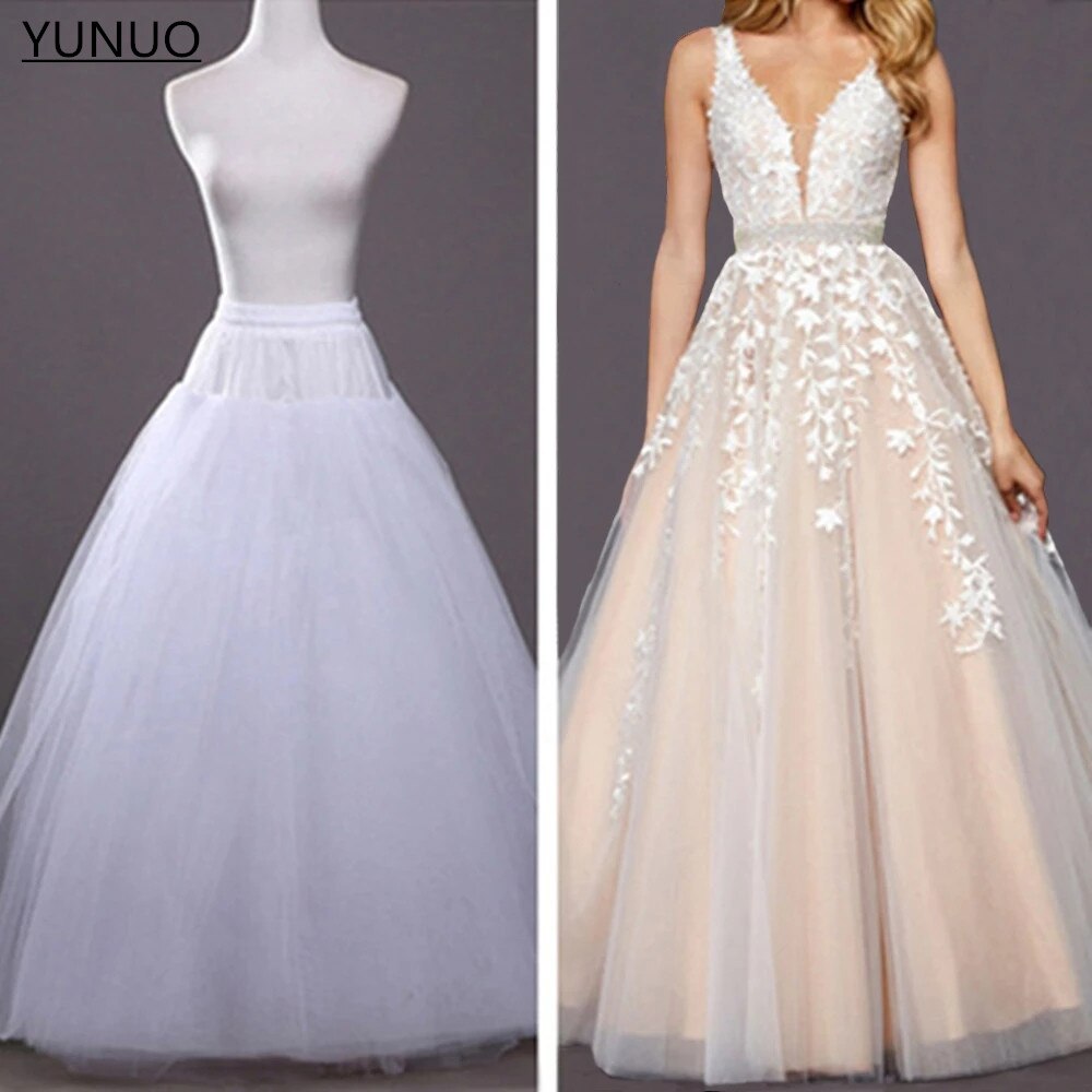 Yunuo Wit 8 Lagen Tulle Wedding Petticoat Crinoline Slip Onderrok Voor Een Lijn Prom Jurk Bruidsjurk Op Voorraad
