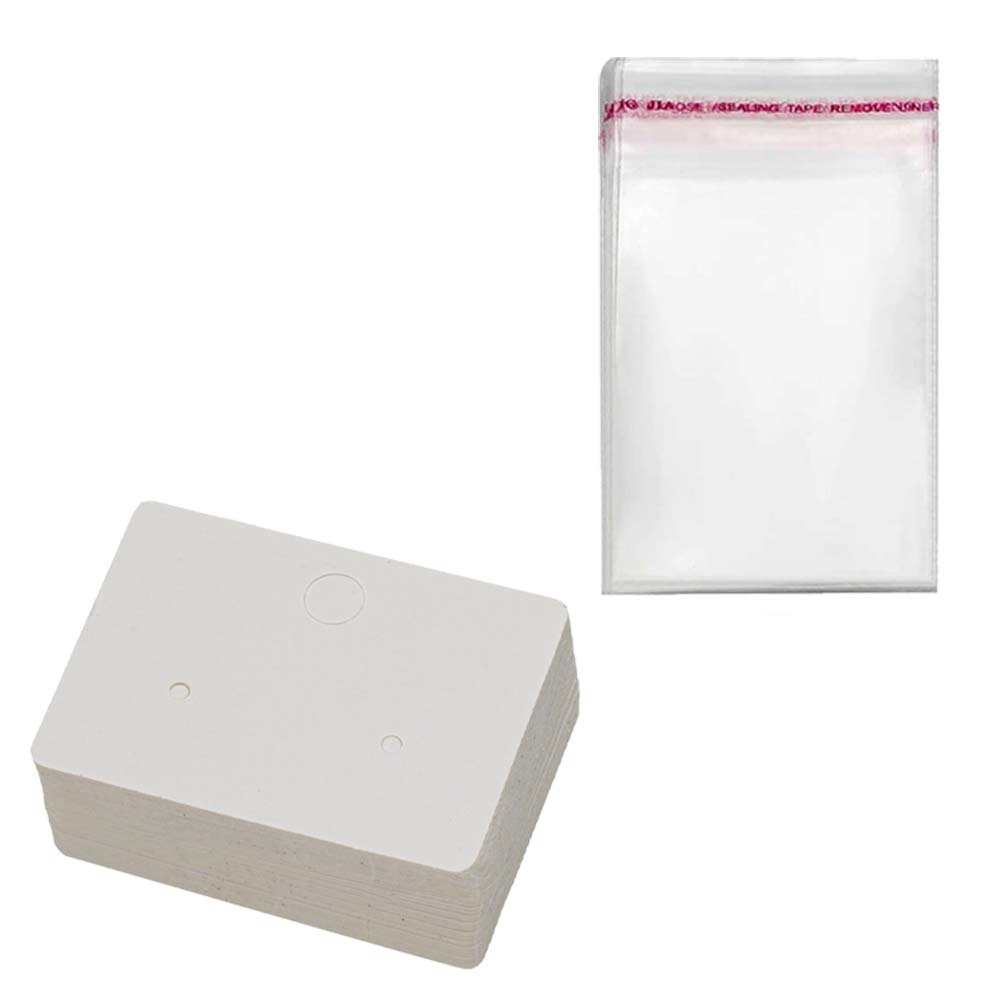 Tarjetero de cartón para pendientes, bolsa de cartón para embalaje de joyería, manualidades, fabricación de pequeñas empresas, lote de 100 unidades