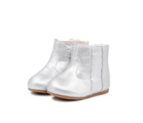 Baby Katoen Schoenen Side Rits Baby Fluwelen Katoenen Schoenen, Zachte Bodem Knappe Winter Meisjes Laarzen: Zilver / 1