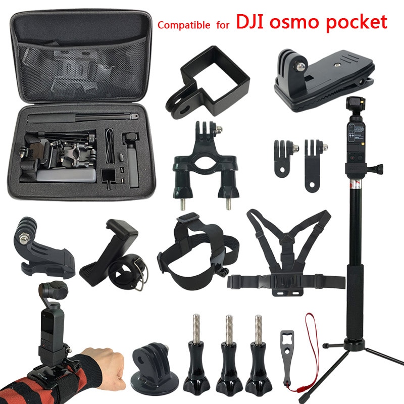 Osmo Pocket Gimbal Accessoires kit voor Dji Osmo Pocket Mount Extension Selfie stok Opbergtas Case Accessoire Set Adapter