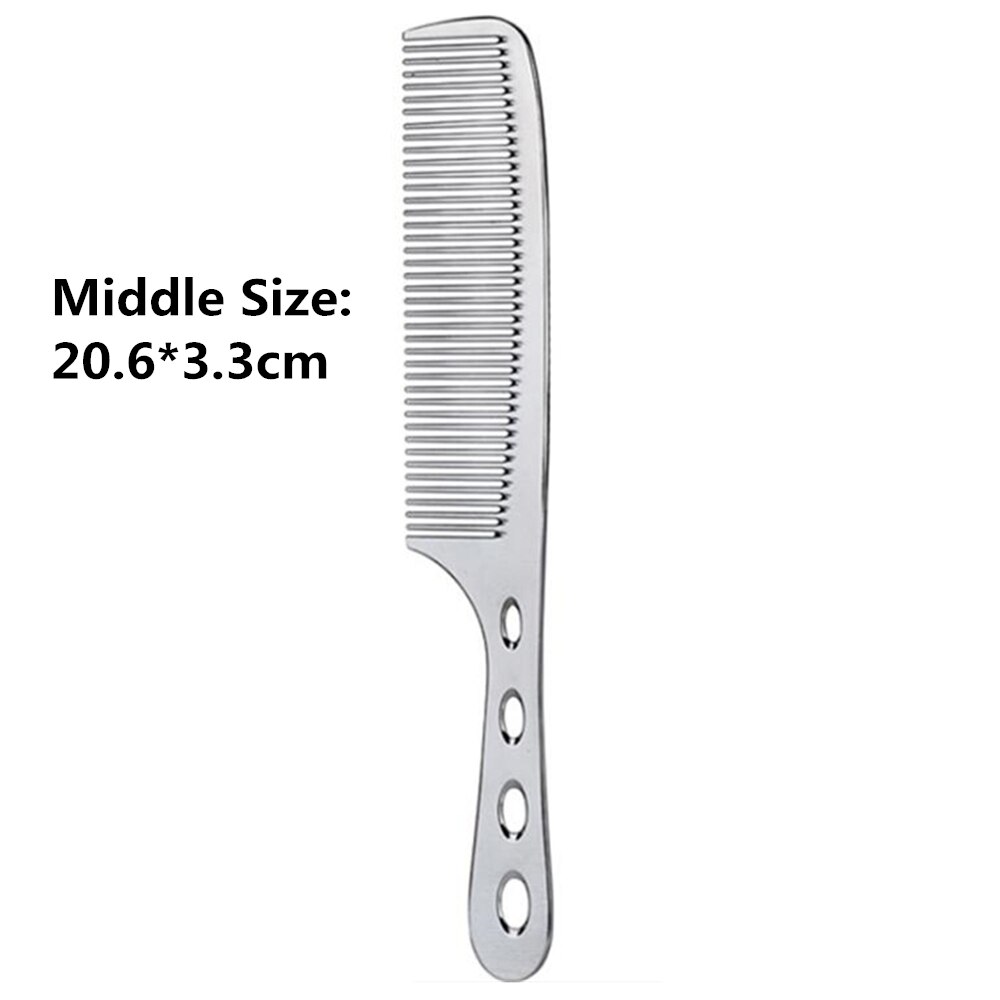 Space Aluminuml Hair Comb Pro Hairdressing Combs расческа для волос Hair Cutting Dying Hair Brush Barber Tools Salon Accessaries: Middle-silver