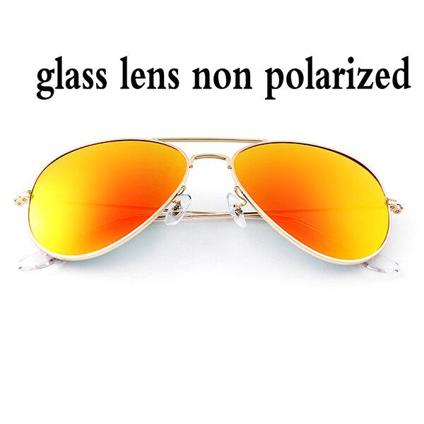 Boloban 3026 gepolariseerde zonnebril heren dames 60mm pilotenbril met glazen lenzen en spiegel oculos de sol  uv400: Rood glas