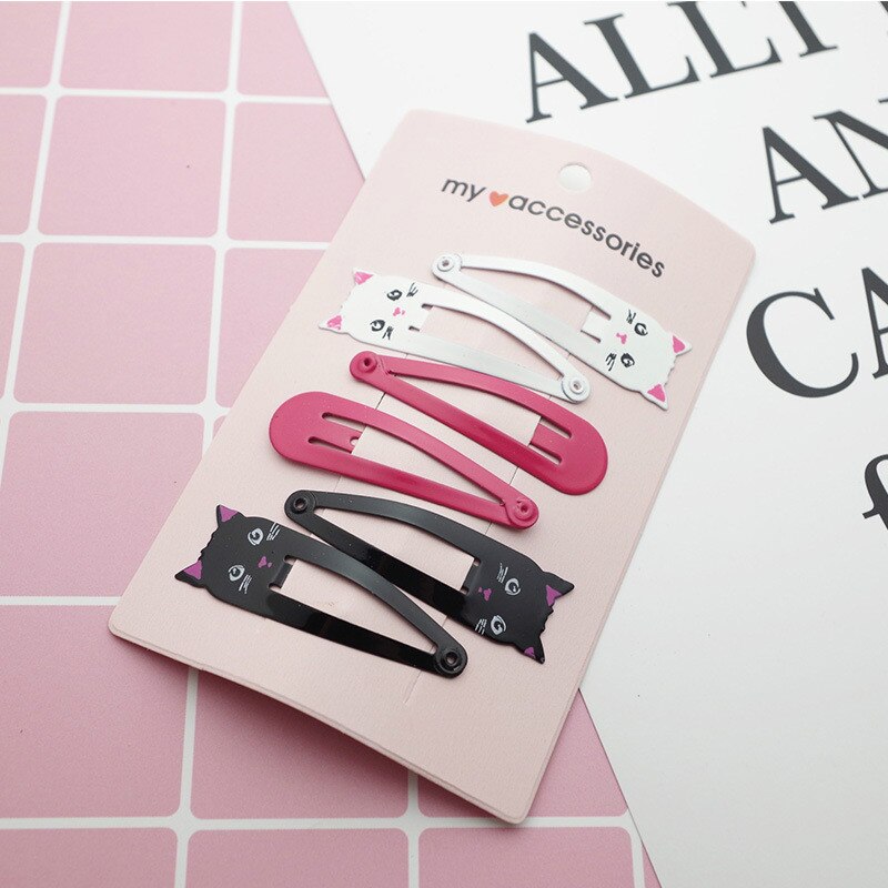 6PCS Neue Nette Cartoon Metall Druck Farbe Tier Baby BB Clips Kinder Headwear Kinder Zubehör Mädchen Haarnadeln Haar Clip