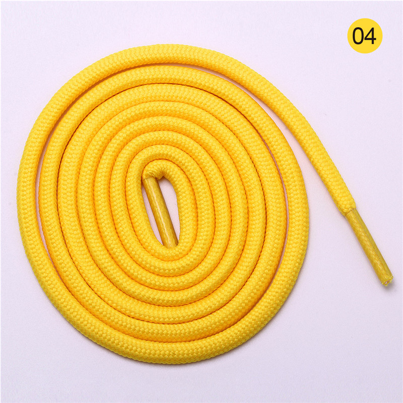 80/100/120CM 1 Pair Unisex Casual Shoelace Round Cord Dress Shoe Laces Colourful Cute Pink Color Elastic Shoelaces: Yellow / 80cm
