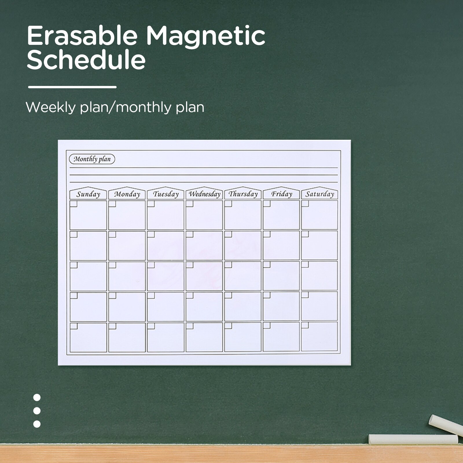 Magnetic Display Family Planner, Refrigerator Sticker, Reusable, Daily, Weekly And Monthly Planner Tool Business Meeting Tool