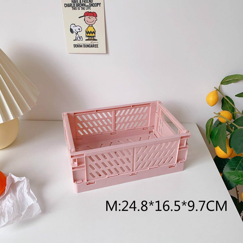 Küche Faltbare Kunststoff Lagerung Korb Spielzeug Kosmetik Lippenstift Schmuck Universal- Kasten Lagerung Korb Faltbare Kiste Veranstalter: M-4