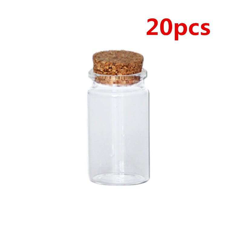 20 st /40 st /100 st 6ml 22*35mm mini glasburk pärlbehållare önskar flaskor flaskor med korkpropp klara glasburkar och lock: 1