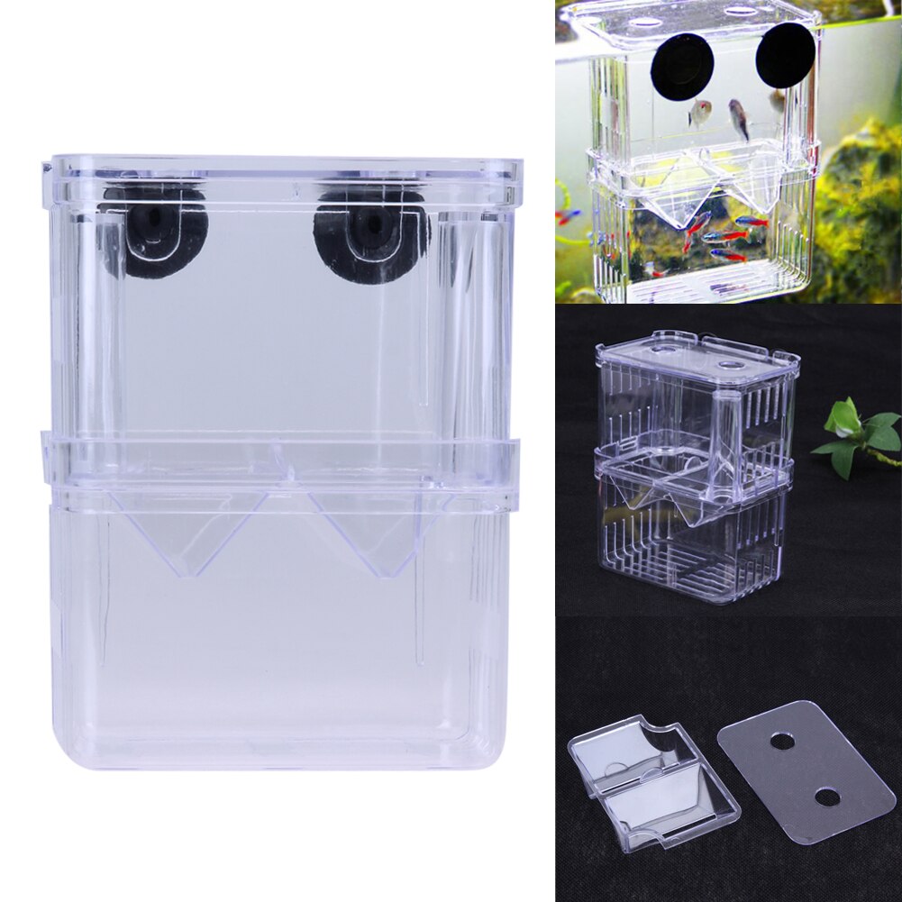 Guppies Hatching Isolation Box Multifunctional Acrylic Fish Breeding Isolation Box Dual Layer Incubator for Fish Tank Aquarium