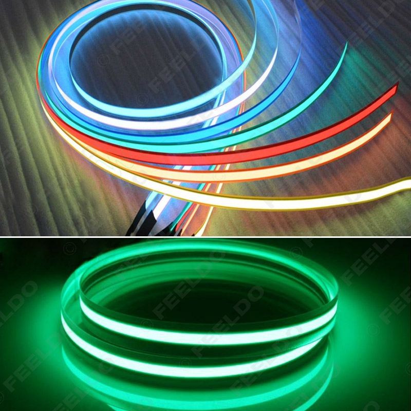 FEELDO 1m Electroluminescent Tape EL Wire Cold Light Strip Car Ambient Light DC 12V #MX4468