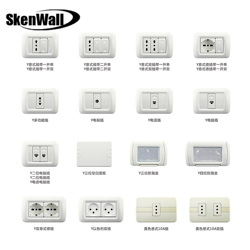 118 typ pc panel italiensk standard israelisk väggbrytare dold italiensk standard eluttag med usb