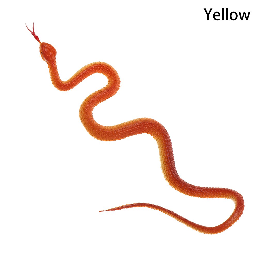 Serpent en caoutchouc de haute Simulation 1 pièce | Jouet Halloween Prank, accessoires pour décor, jouets Gag pour enfants, blagues animaux modèle serpent effrayant et humoristique: Jaune