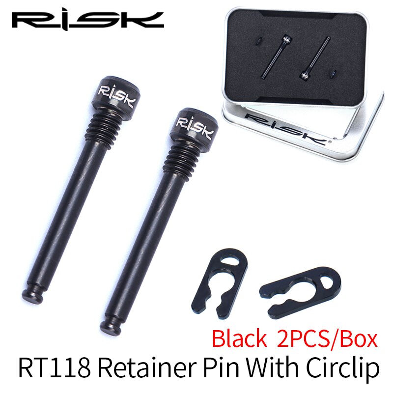 RISK-tornillos de titanio para fijación de frenos de disco de bicicleta, pinza hidráulica de aceite, manivela: Retainer Pin-Black