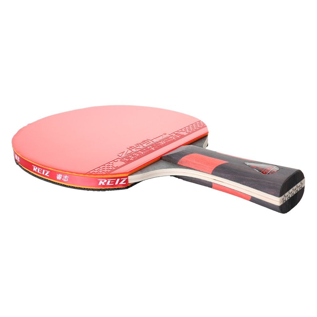 Raqueta de tenis de mesa REIZ 5 estrellas con mango corto o largo, raqueta de entrenamiento de Ping Pong de mano caso