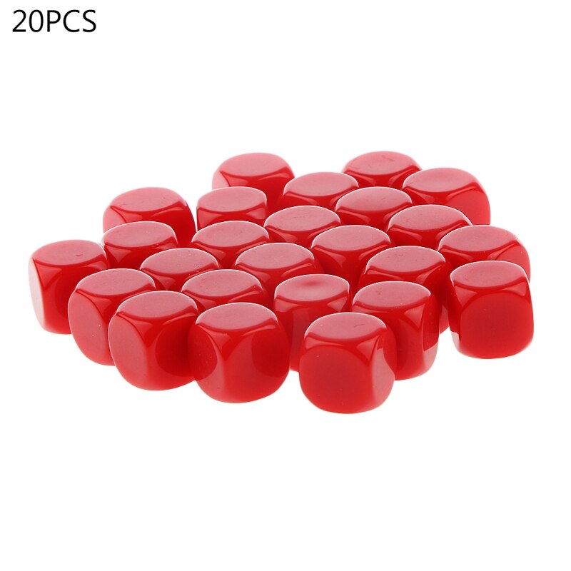 Neue 20 stücke 16mm Würfel Filetiert Ecke leer Würfel DIY Engravable Würfel 6 Seitige Poker Glücksspiel Würfel Gremium Spiel lehre Würfel: R