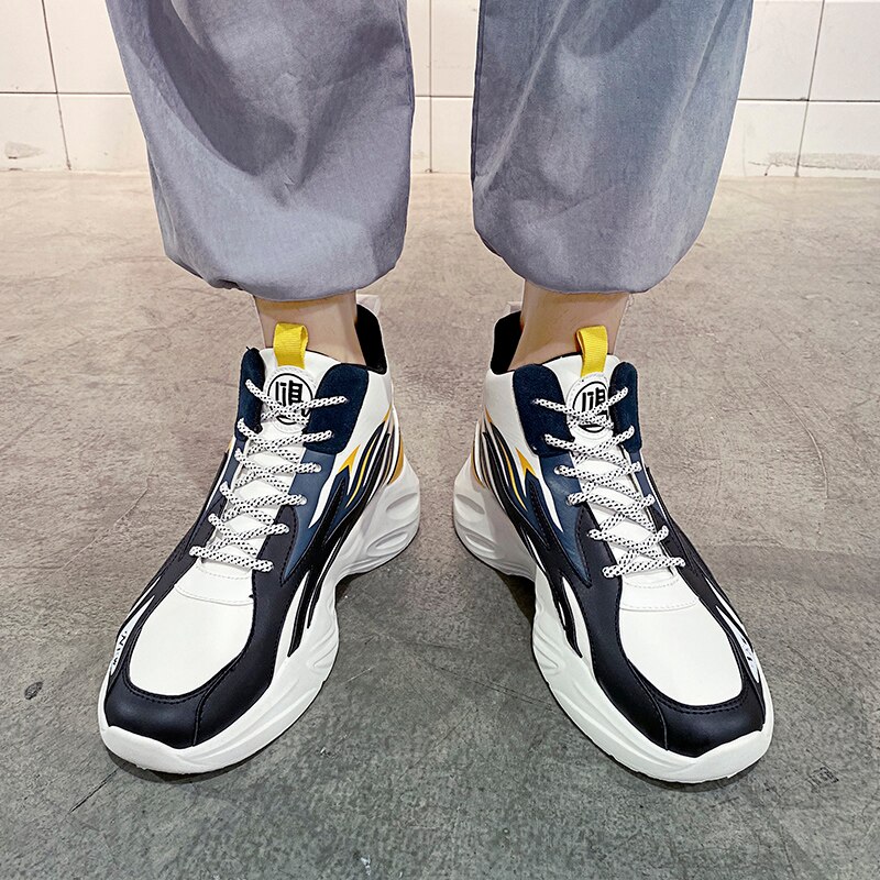 automne hiver basket-ball Chaussures hommes feu baskets plate-forme masculine bottines masculinité Chaussures haut vulcanisé Chaussures