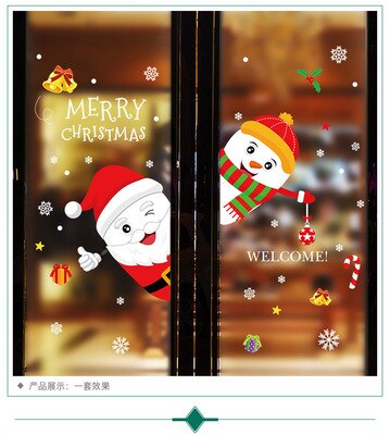 Christmas Ornaments Wall Sticker Cartoon DIY Merry Christmas Glass Wallpaper Christmas Decorations For Home Xmas Year: 5