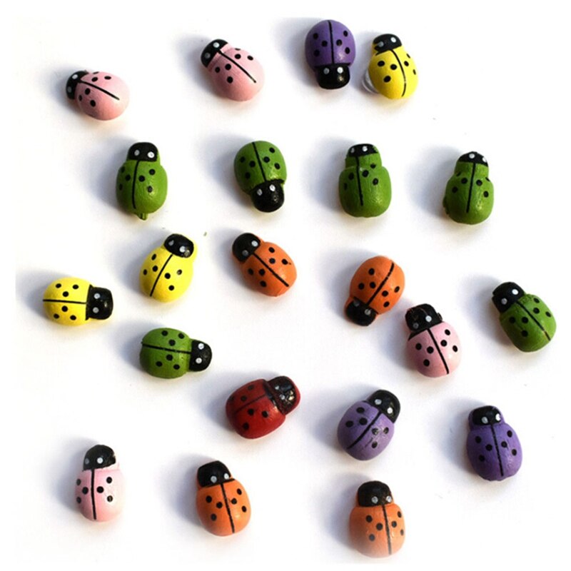 50Pcs Miniature Ladybug Decorations Resin Crafts DIY Little Garden Decor: Default Title