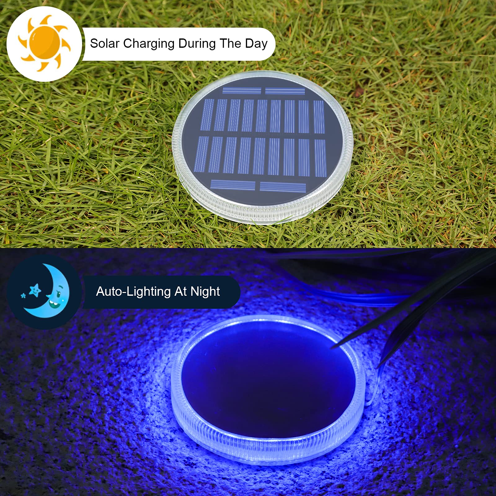 Led Solar Dekverlichting Outdoor Waterdicht Gazon Lampen Batterij Aangedreven Solar Stap Licht Voor Pathway Oprit Tuin Loopbrug Patio