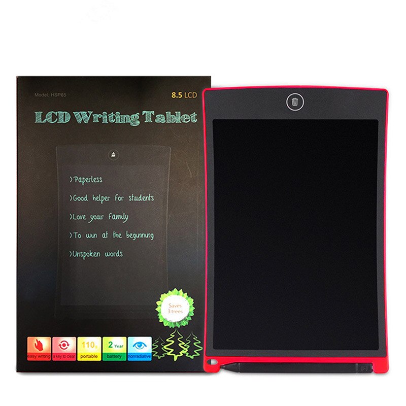 LCD Writing Tablet 8.5 inch Digital Drawing Electronic Handwriting Pad Message Graphics Board Digital Tablets with Stylus Pen: Red