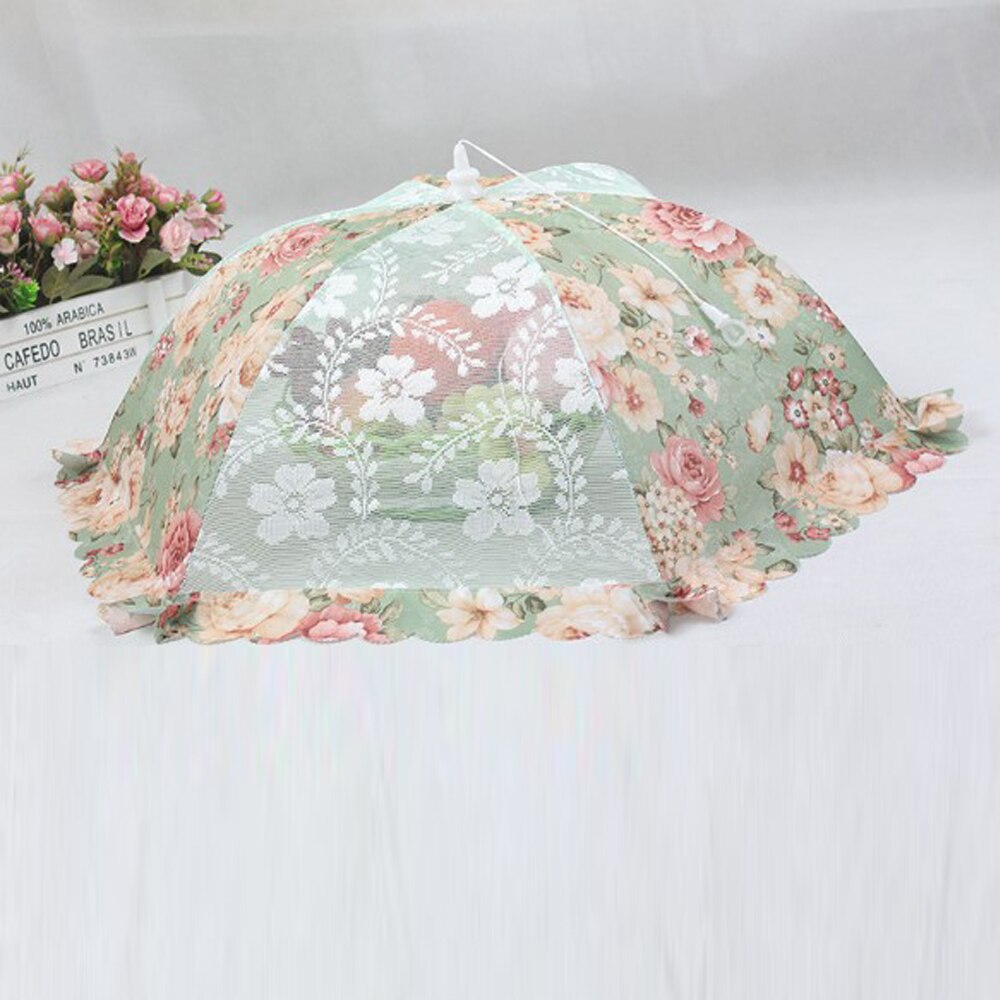 Køkken 70cm diameter blomsterprint insektsikkert fluesikkert sammenklappeligt fadbetræk sammenfoldeligt måltidsnetbetræk