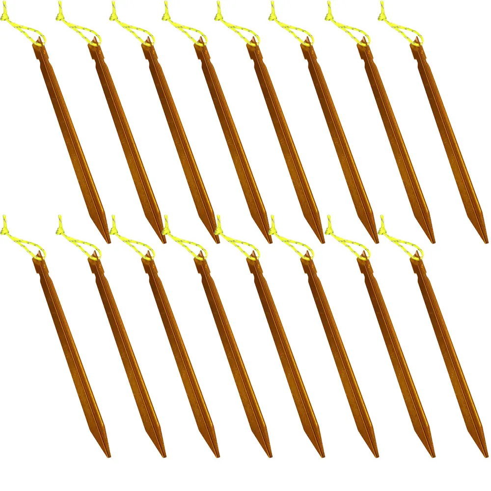 Tent Pegs 18cm Aluminum Tent Stake with Rope Outdoor Tent Nail Peg Tent Accessories Equipment
