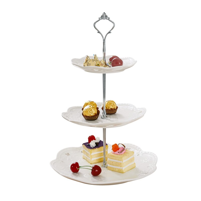 Martha Stewart 12 x 5.7 Steengoed Cake Stand W/Server - Wit