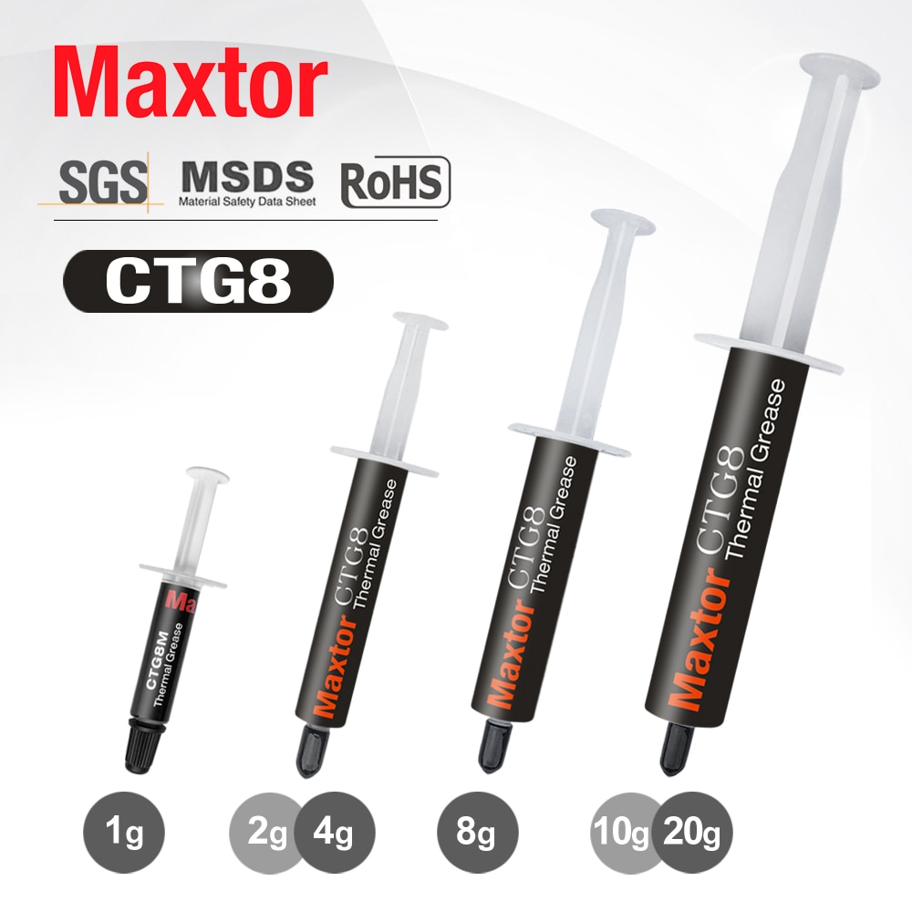Maxtor 12.8 W /M-k CTG8 CPU/GPU Cmputer Radiator AMD Intel Processor Silicone Grease Thermal Paste 1g/2g/4g/8g/10g/20g