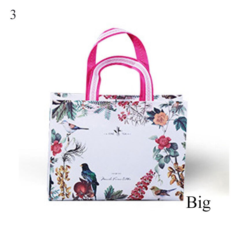 Eco Waterproof Women Shopping Bag Reusable Shopping Bag Print Tote Bag No Zipper Pouch Women Storage Bags Organizer: 3 big