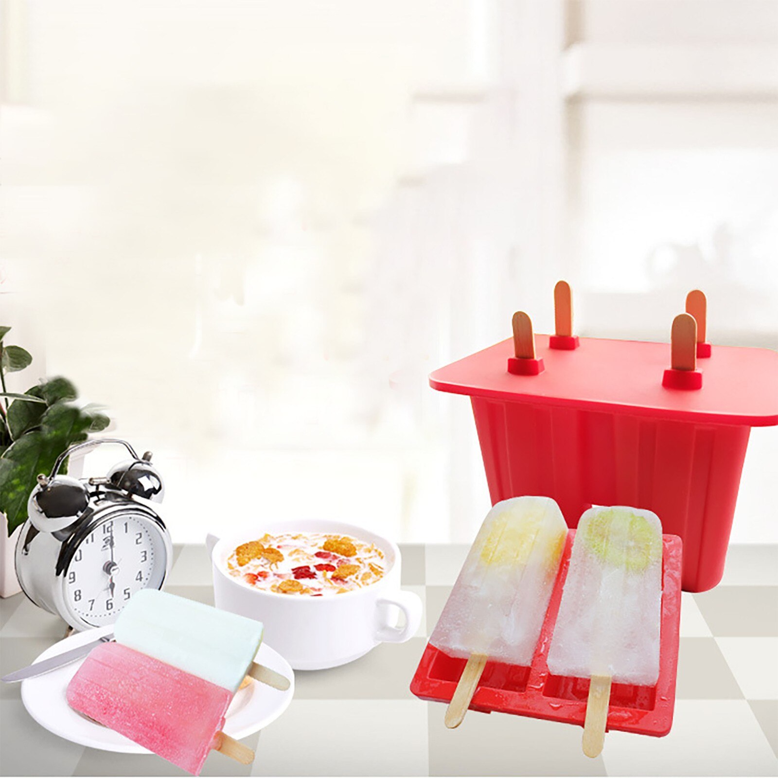Handmade DIY Silicone Ice Cream Mold Making Ice Box Popsicle Mold Home Ice Cream Homemade F rozen Ice Cubes For Children Cute