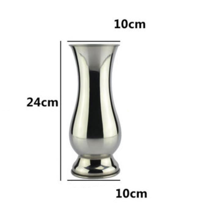 Bordsvas i rostfritt stål modern minimalistisk ornament hantverk hem kontor dekoration vas: Flis  d10cm