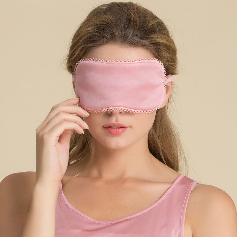 Mascarilla de seda Natural para los ojos, transpirable, suave, para dormir, cómoda, de colores caramelo