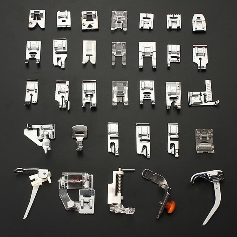 32pcs Domestic Sewing Machine Foot Presser Foot Feet for Sewing Machines Feet Kit Set With Box For Brother Singer Janome