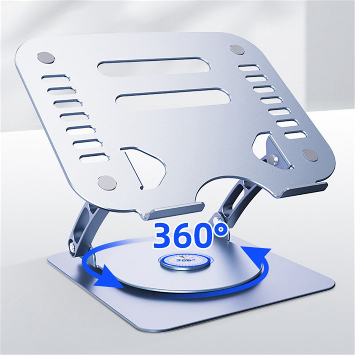 Laptopständer aus Aluminiumlegierung 360° ° Drehbarer Notebook-Halter, anhebbarer Ständer für PC, Laptop, Halterung, Tablet