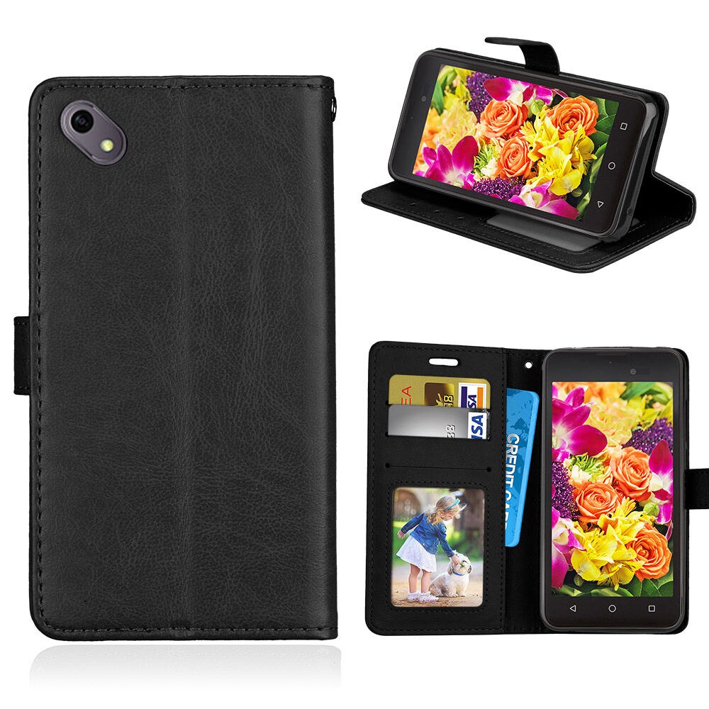 Wallet Leather Case For BQ BQ-5035 Velvet Cover Retro Flip Coque Phone Bag Shell Cover For BQ 5035 BQ5035 Case Fundas Coque Capa: Black