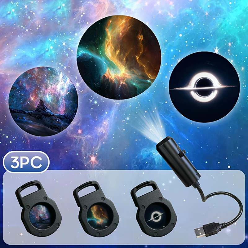 [H]LED Galaxy Projection Light 1 Light+10 Pictures Change, LED Galaxy Projector, Starry Sky Lighting Night Light