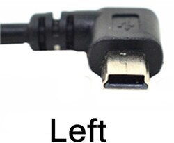 Mini USB B Type 5pin Male UP Down Left Right Angled 90 Degree to USB 2.0 Male Data Cable 0.25m 0.5m 1.8m 5m: Left / 5m